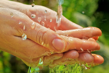 washing hands